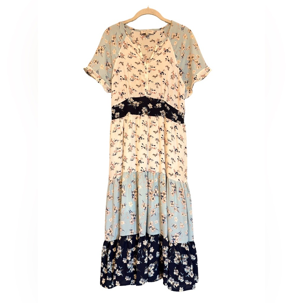 Hayden Los Angeles Blue and White Floral Midi/Maxi Dress